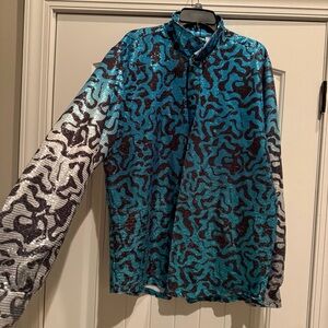 Men's Blue and Silver Patterned Jacket TIGER KING COSTUME